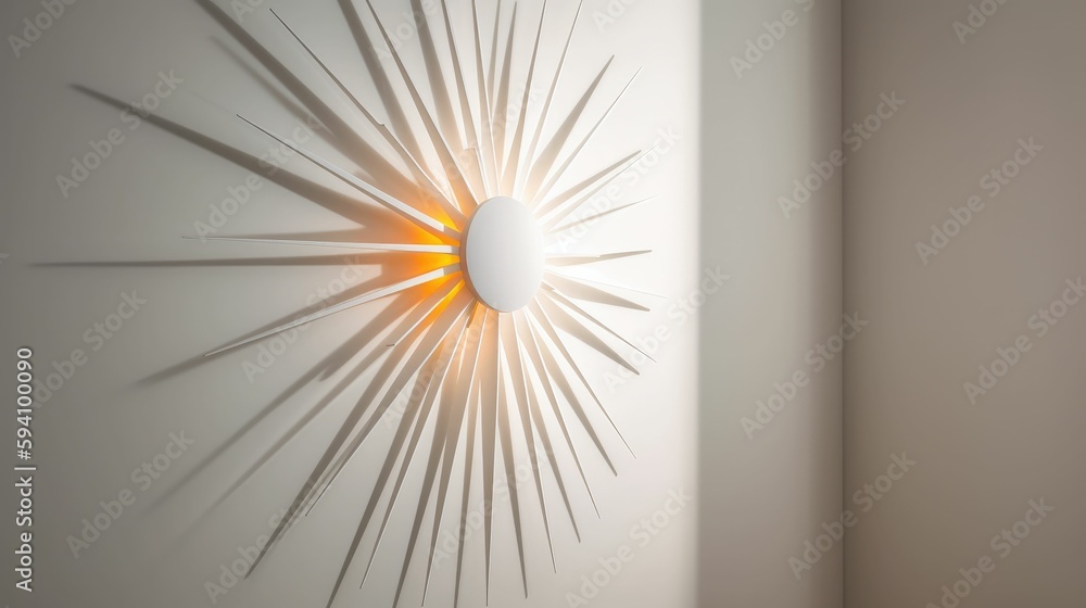 Obraz premium Geometric sun with simple rays