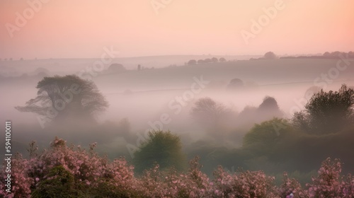 Soft pastel pink and hazy fog wallpaper