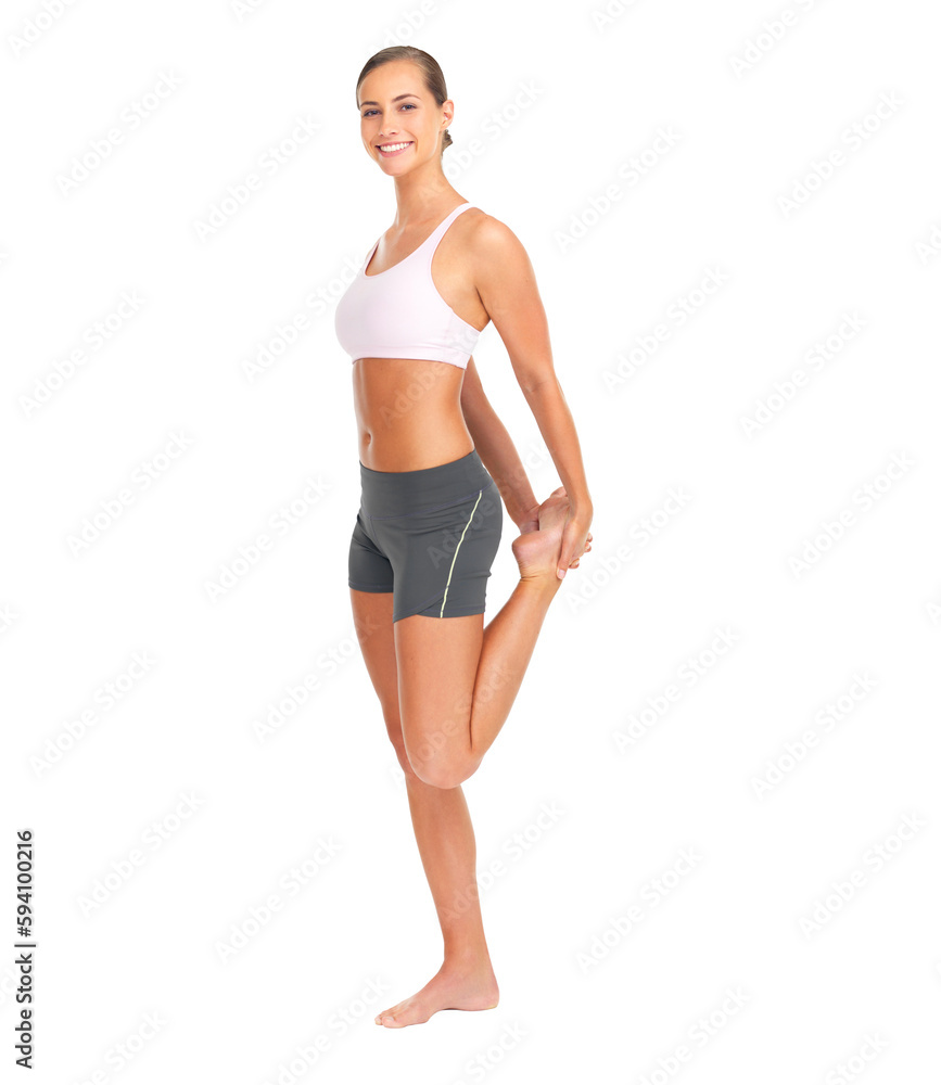 Portrait, fitness and woman stretching legs, exercise and confident girl isolated against a transparent background. Face, female athlete and person stretch leg, workout goal and png with wellness Portrait, fitness and woman stretching legs, exercise and confident girl isolated against a transparent background. Face, female athlete and person stretch leg, workout goal and png with wellness
