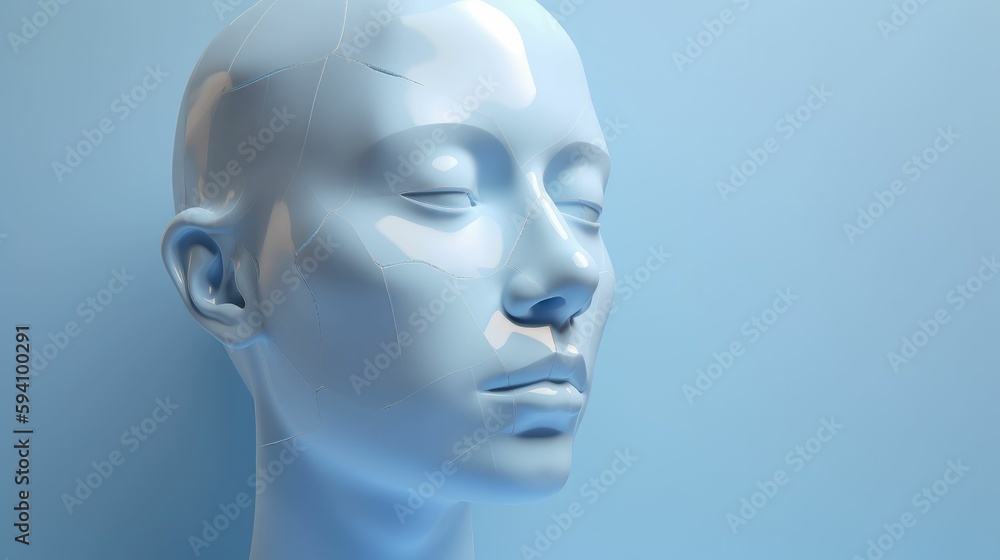 Portrait of a person with subtle blue lines on face Portrait of a person with subtle blue lines on face