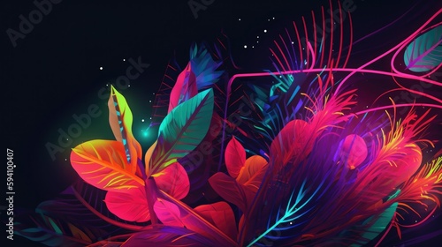 Radiant abstract plant wallpaper
