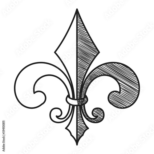 Isolated lys flower symbol sketch icon Vector