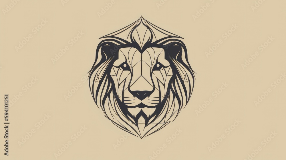 Obraz premium Minimalist Lion Face Logo