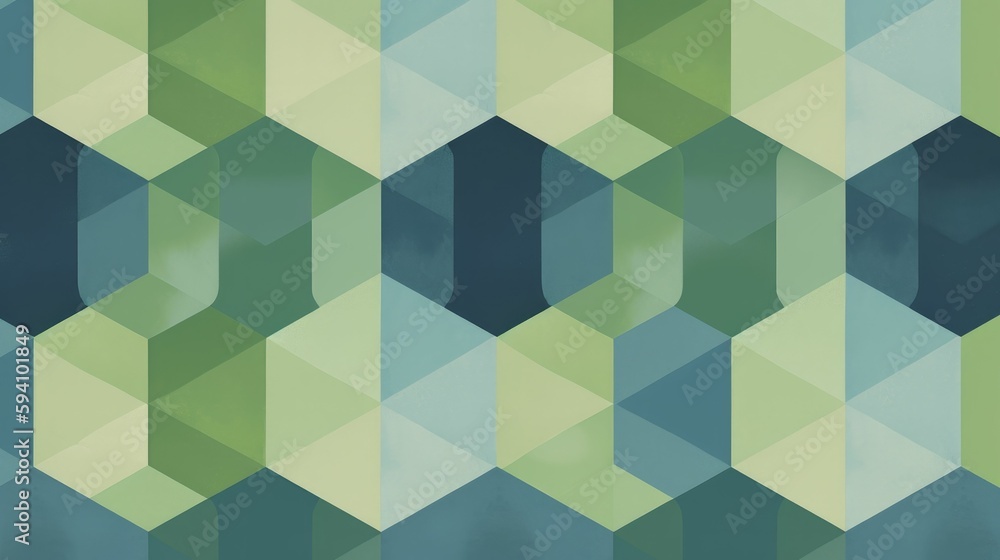 Modern hexagonal design in blue and green colors Modern hexagonal design in blue and green colors