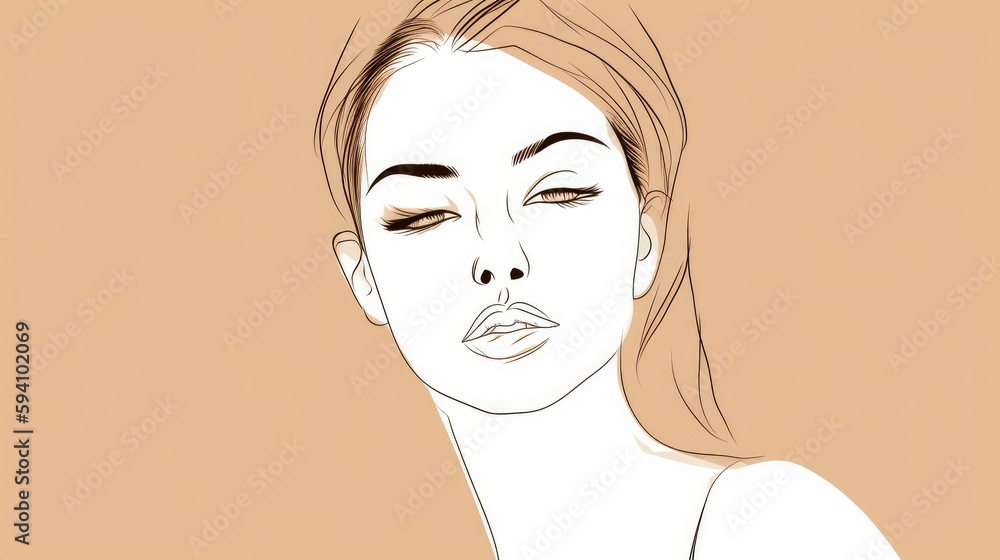 Minimalist sketch style one-line style portrait Minimalist sketch style one-line style portrait