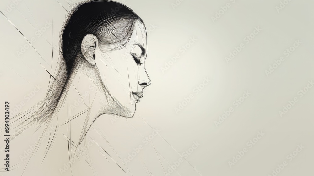 Minimalist abstract portrait with lines Minimalist abstract portrait with lines