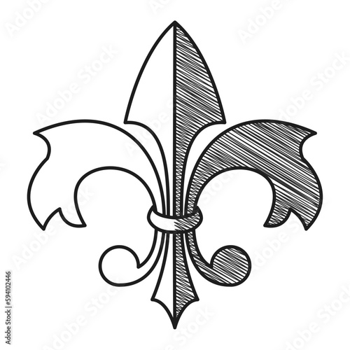 Isolated lys flower symbol sketch icon Vector