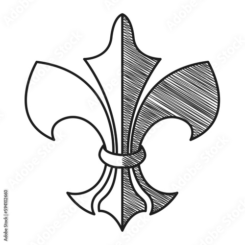 Isolated lys flower symbol sketch icon Vector