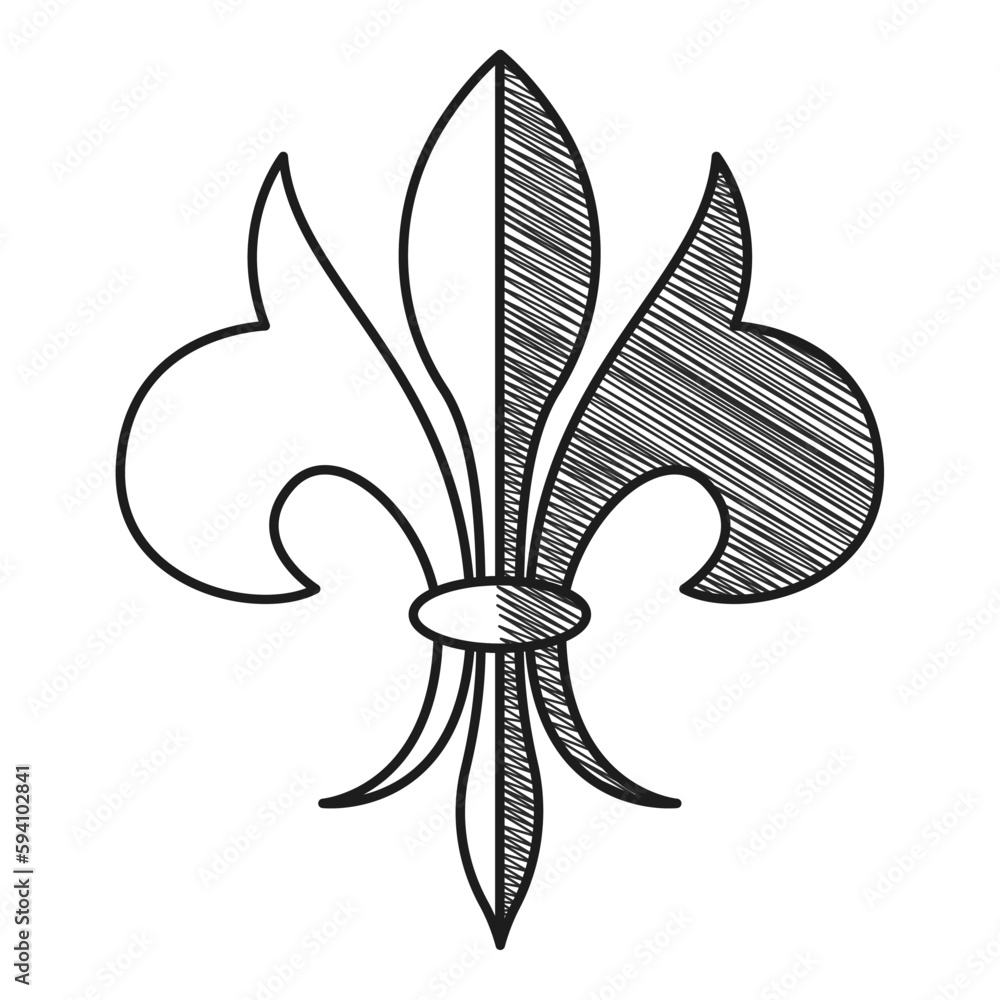 Isolated lys flower symbol sketch icon Vector Isolated lys flower symbol sketch icon Vector