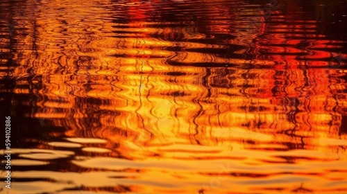 Vibrant sunset with fiery reflections