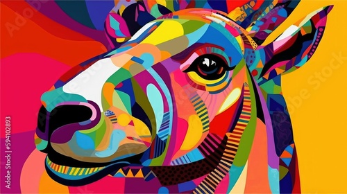 Colorful animal illustration in fauvism style