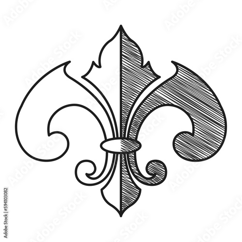 Isolated lys flower symbol sketch icon Vector