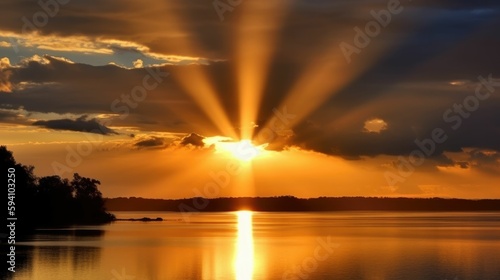 Dazzling rays of a vibrant warmth from a radiant sunset
