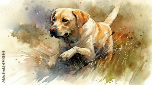 Watercolor Sketch of a Labrador Dog (AI generated)