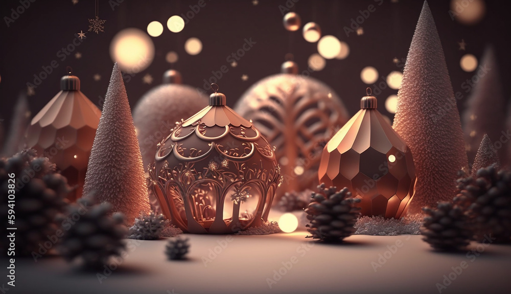 Premium winter background, 3d rendering. Generative AI Premium winter background, 3d rendering. Generative AI