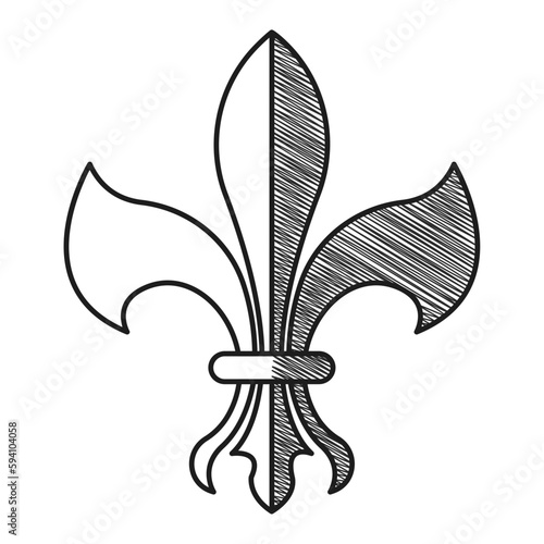 Isolated lys flower symbol sketch icon Vector