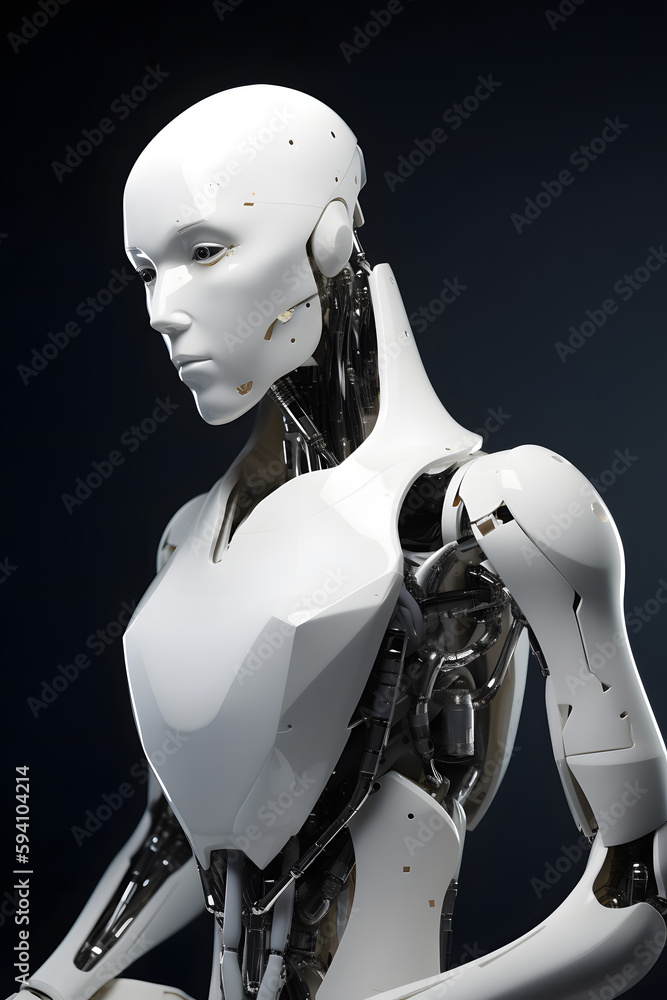 Breaking the Mold: Meet the Genderless Androgynous Humanoid Robot with a Human-Like Face, AI Generative