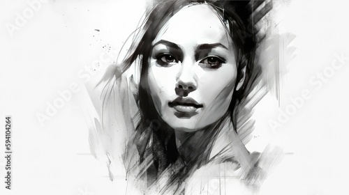Black and white sketch with subtle tones