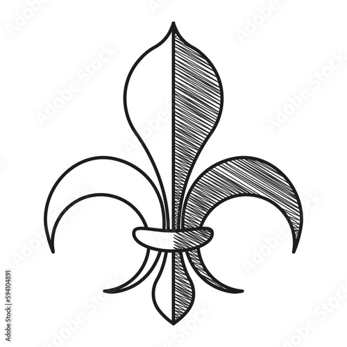 Isolated lys flower symbol sketch icon Vector