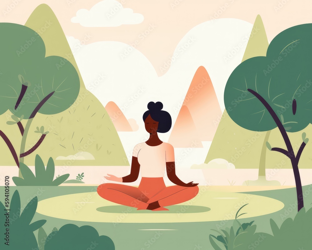 custom made wallpaper toronto digitalLanding page illustration of a woman doing yoga