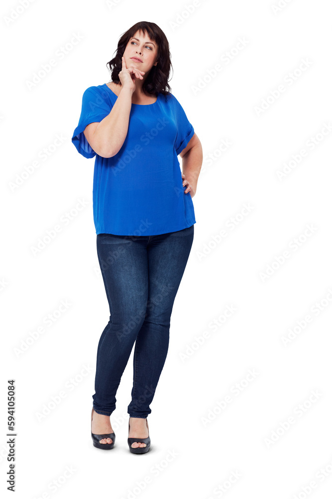 Woman, hand on face and thinking of idea, plan or strategy isolated on transparent, png background. Real person think with question gesture, memory and contemplating opportunity choice or decision Woman, hand on face and thinking of idea, plan or strategy isolated on transparent, png background. Real person think with question gesture, memory and contemplating opportunity choice or decision
