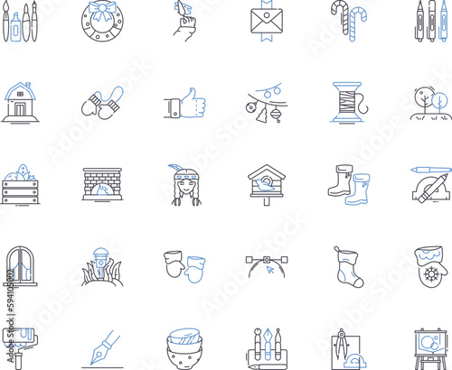 Artisan endeavor line icons collection. raft, Handmade, Unique, Skillful, Creative, Artistic, Talented vector and linear illustration. Original, Handcrafted, Authentic outline signs set
