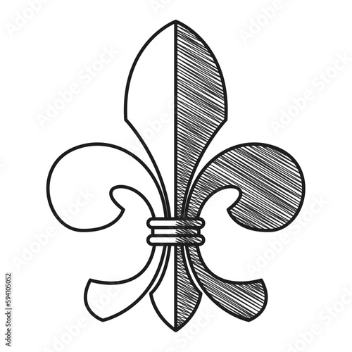 Isolated lys flower symbol sketch icon Vector