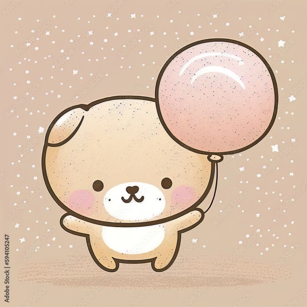 teddy bear with balloon - generative teddy bear with balloon - generative