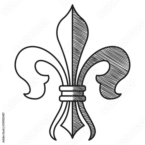 Isolated lys flower symbol sketch icon Vector