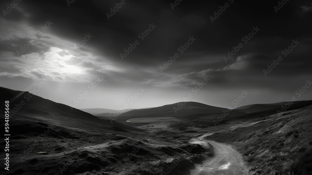 Striking Monochrome Landscape with Strong Contrast