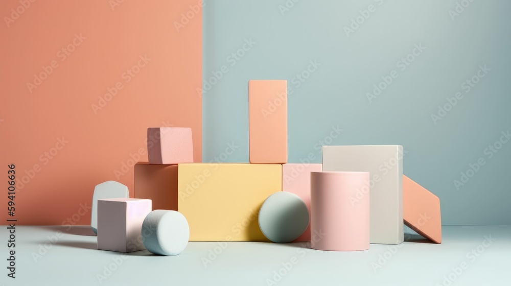 Soft squares: A geometric wallpaper with tender shapes Soft squares: A geometric wallpaper with tender shapes