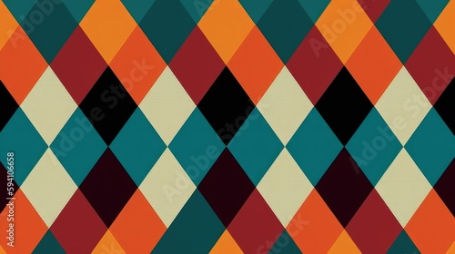 Argyle pattern interlocking squares background