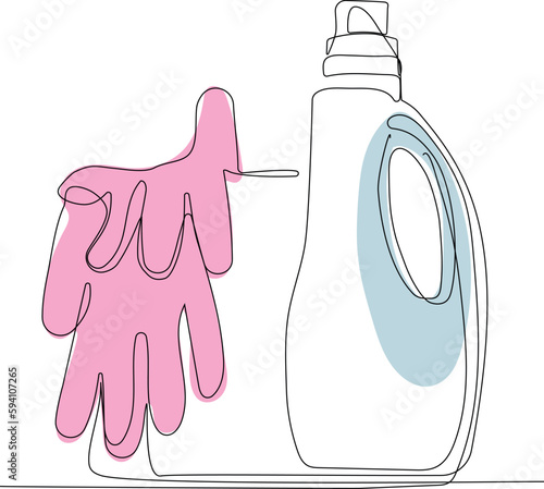 Home cleaning service landing page design concept, illustration of janitors with cleaning tools. Vector illustration