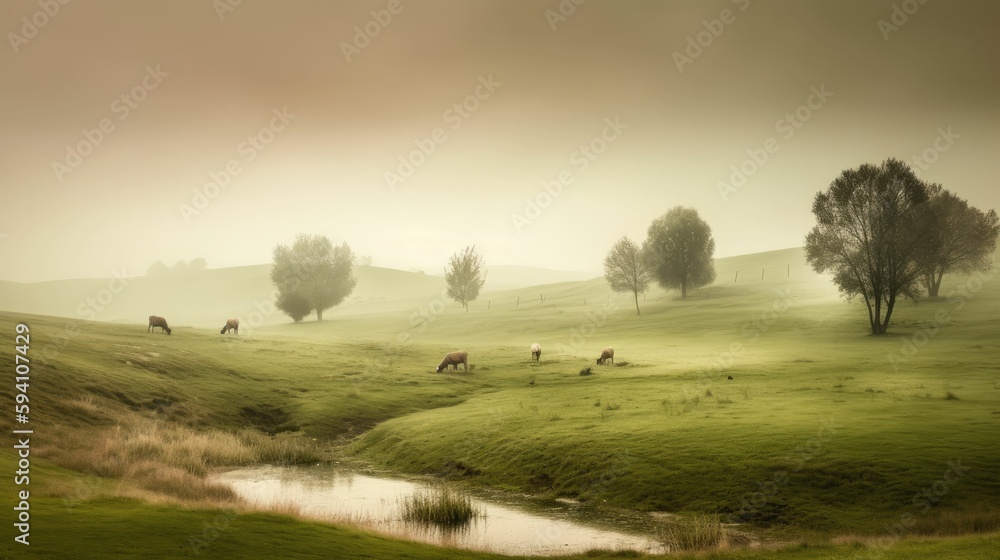 Melancholic pastures with soft hues
