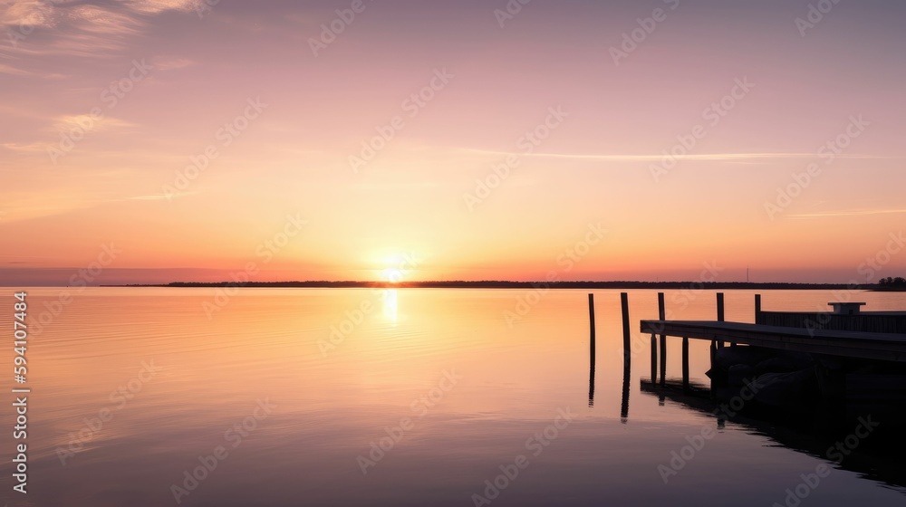 Serene sunset with calming light and soothing tones