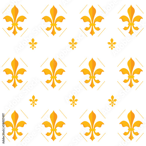 Seamless pattern background with lys flower symbols Vector