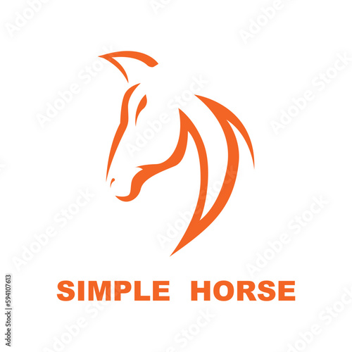 Elegant horse icon. Royal stallion logo. Equine stables sign. Equestrian brand emblem with slogan template