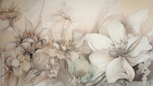 Delicate Soft Drawings of Blooms © Oliver