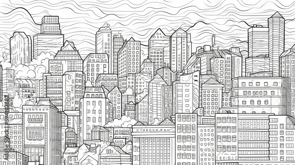 Monochromatic line art illustration of city limit sign Monochromatic line art illustration of city limit sign