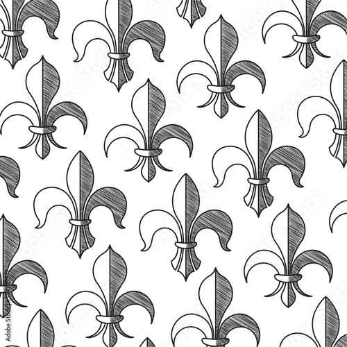 Seamless pattern background with lys flower symbols Vector