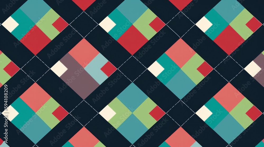 Argyle interlocking squares pattern Argyle interlocking squares pattern