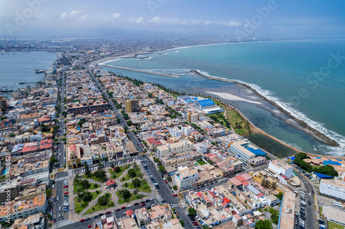 Aerial view of the District of La Punta, located in Callao. photo