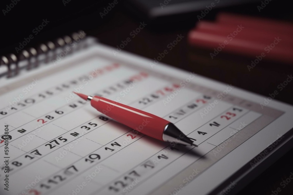 Concept of important day, reminder, organizing time and schedule - red ...