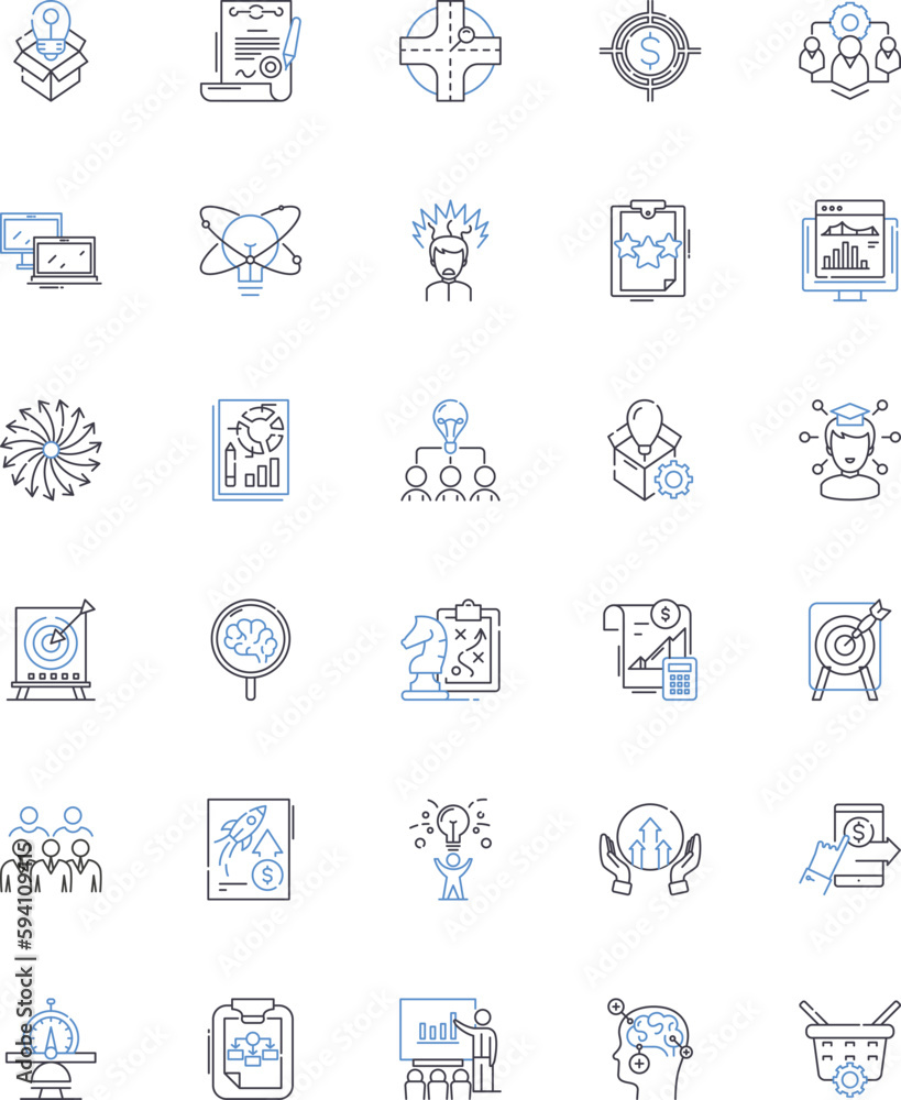 Approach line icons collection. Methodology, Perspective, Strategy, Technique, System, Attitude, Way vector and linear illustration. Manner,Style,Tactic outline signs set Approach line icons collection. Methodology, Perspective, Strategy, Technique, System, Attitude, Way vector and linear illustration. Manner,Style,Tactic outline signs set