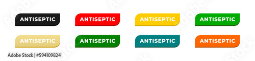 Antiseptic label vector or Antiseptic mark vector isolated in flat style. Best Antiseptic label vector for product packaging design element. Simple Antiseptic sign vector isolated.