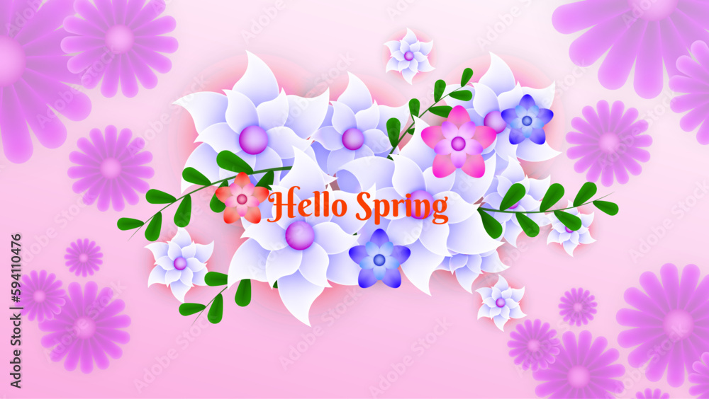Beautiful spring floral background template