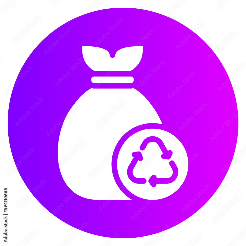 Fototapeta premium recycle bag gradient icon