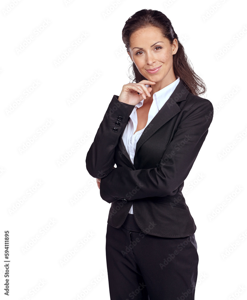 Business, portrait and thinking woman on isolated, transparent and png background. Face, contemplating and female leader smile with idea for vision, mission and empowering career, goal and confident Business, portrait and thinking woman on isolated, transparent and png background. Face, contemplating and female leader smile with idea for vision, mission and empowering career, goal and confident