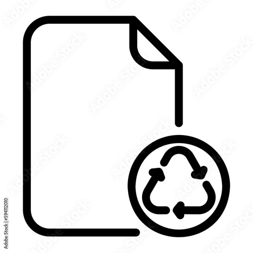 recycled paper line icon