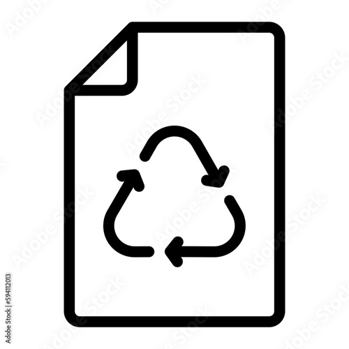recycled paper line icon